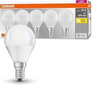 OSRAM LED Base Classic P (E14) Glühbirne (5er Pack) für 4,98 Euro