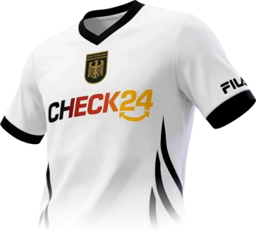CHECK24 WM-Tippspiel 2026: GRATIS Deutschland-Trikot von FILA sichern!