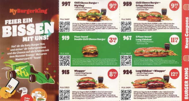 🍔 Neue Burger King Coupons – gültig bis 04. September 2026