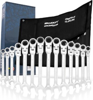 HASKYY Gelenk-Ratschenringschlüssel-Set (14 tlg) für 42 Euro