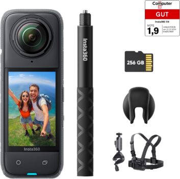 Insta360 X4 Fahrrad-Bundle – wasserdichte 8K 360°-Action-Cam für 399 Euro