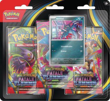 Pokémon-Sammelkartenspiel: Mega-Entwicklung – Fatale Flammen (3er-Pack) für 15,99 Euro
