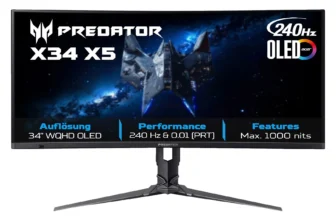 ACER Predator X34 X5 OLED 34,0 Zoll QHD Gaming Monitor für 329 Euro