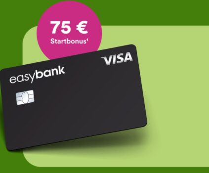 easybank Visa Kreditkarte: 75 € Startguthaben geschenkt