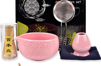 Rosa Matcha Tea Set (7-teilig) für 10,49 Euro