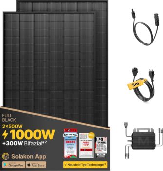 Solakon 1000W Balkonkraftwerk mit 800W Wechselrichter – Komplettset für 246,95 Euro