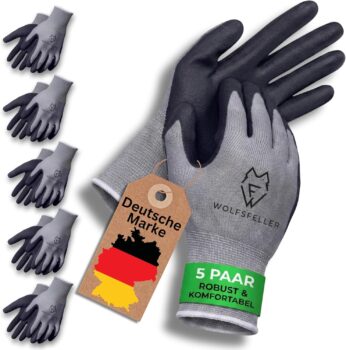 WOLFSFELLER Premium Arbeitshandschuhe (5er-Pack) für 13,90€