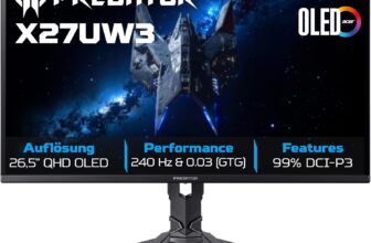 Acer Predator X27UW3 OLED Gaming Monitor für 275,99 Euro