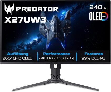 Acer Predator X27UW3 OLED Gaming Monitor für 275,99 Euro