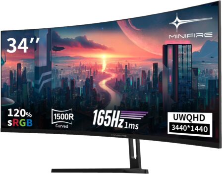 Minifire MFG34C5Q 34 Zoll UWQHD Curved Gaming-Monitor für 208,98 Euro