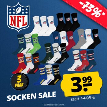 NFL Socken (3 Paar) für 3,99 Euro
