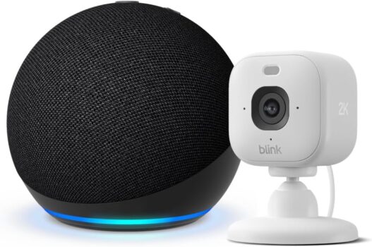 Amazon Echo Dot (neueste Generation) + Blink Mini 2K+ Überwachungskamera für 39,99 Euro