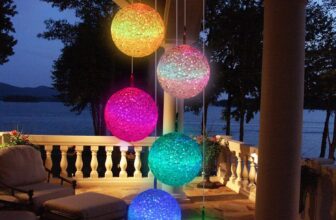 iShabao Solar-Windspiel für den Garten (6 LED Kugel) für 8,87€