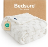 BEDSURE Kuscheldecke (weiß, 130 x 170 cm) für 8,56 Euro