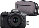 Canon EOS R100 Systemkamera mit RF-S 18-45mm Objektiv + Tasche für 459 Euro