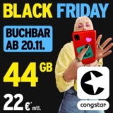 congstar Allnet Flat M  mit 44GB LTE & Telefonie- & SMS-Flat für 19,92€ mtl.