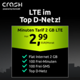 2GB LTE Tarif + 100 Freiminuten + 100 Frei-SMS im Vodafone-Netz für 2,99€ 🎉