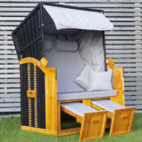 Hoberg Strandkorb (2-Sitzer, 120x80x160cm, grau/braun) für 161,50€