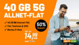 *KNALLER* 40GB 5G Allnet-Flat im Telekom-Netz für nur 14,99€ pro Monat