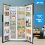 Midea MERS530FGE02 Side-by-Side Kühl-/Gefrierkombination (Inox) für 509,99 Euro