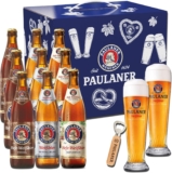 PAULANER Biergeschenk mit 9 Flaschen Bier + Gläser für 22,49€