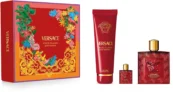 Versace Eros Flame Geschenk-Set – 100ml Eau de Parfum + 5ml Miniflakon + 150ml Duschgel für 57,80 Euro