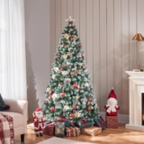 Yaheetech künstlicher Weihnachtsbaum mit Schnee und 64 Kiefernzapfen (183 cm) für 55,99 Euro